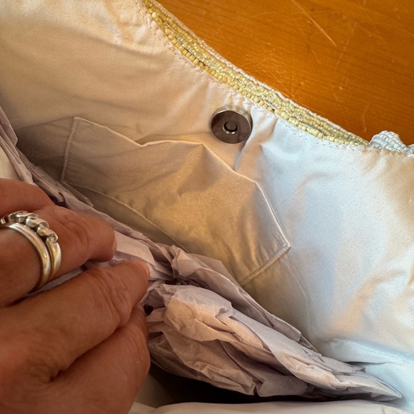 NWT TJ MAXX/ Marshalls viral India yellow striped beaded bag - Picture 5 of 10